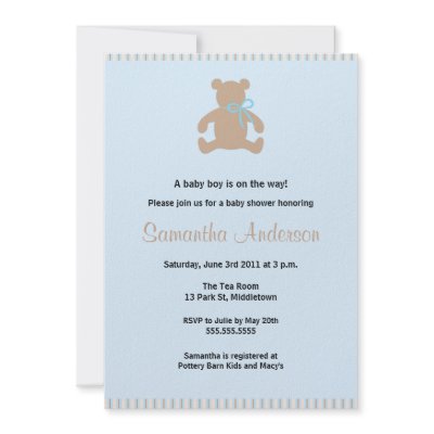Chic Teddy Bear Baby Shower Invitation - Boy by oddowl