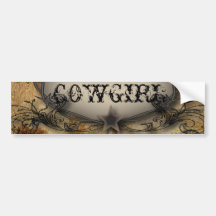 Chic Western Cowgirl Bumper Sticker