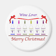 CHIC WINE-LOVERS CHRISTMAS REFRIGERATOR MAGNETS