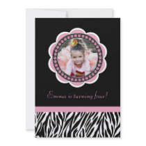 Chic Zebra Birthday Invitation