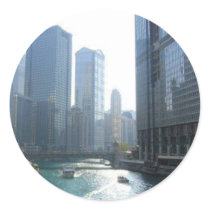 Chicago (4) round sticker