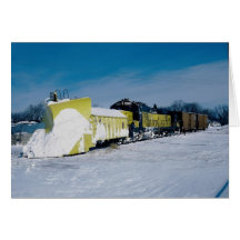 Chicago and North Western GP unit with wedge snow Greeting Card