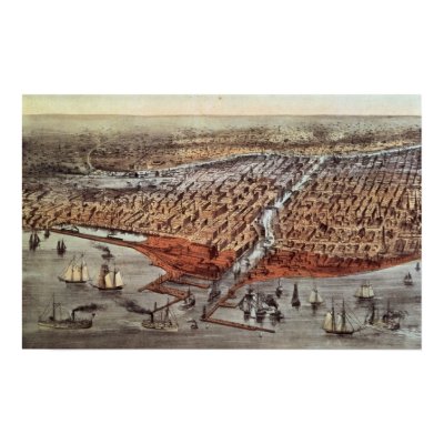 Chicago As it Was, c.1880 Poster by bridgemanart