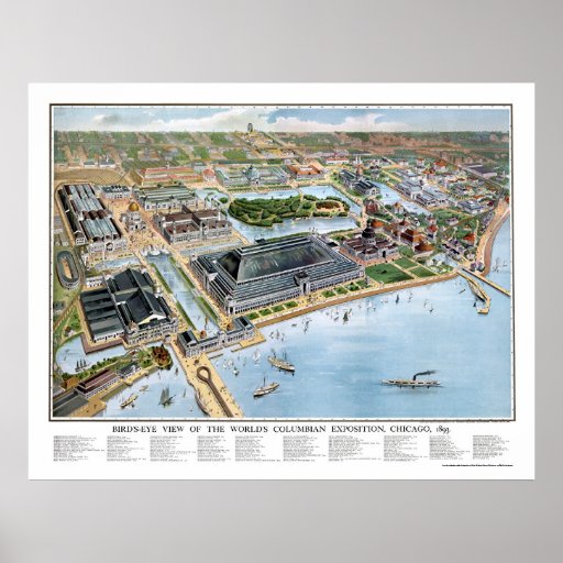 Chicago Columbian Expo, IL Panoramic Map - 1893 Posters