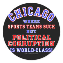 Chicago Corruption Round Stickers