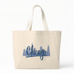 CHICAGO-Dark-Blue Tote Bags