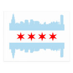 Chicago Flag Skyline Post Cards