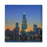 Chicago Framed in Sunset Refrigerator Magnet