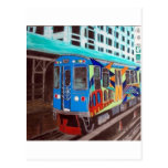 Chicago Graffiti El Train Postcard