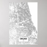 Chicago, Illinois (black on white) Posters