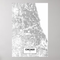 Chicago, Illinois (black on white) Posters