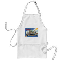 Chicago Illinois Vintage Postcard Aprons