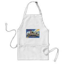Chicago Illinois Vintage Postcard Aprons