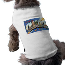 Chicago Illinois Vintage Postcard Dog Tshirt