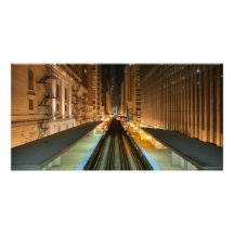 Chicago "L" station la nuit Modèle Pour Photocarte