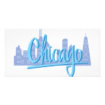 CHICAGO-Light-Blue Customized Photo Card