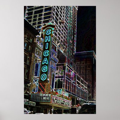 Chicago Lights Poster by Montesa