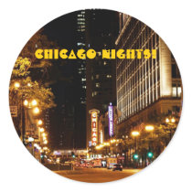 chicago nightlife round stickers