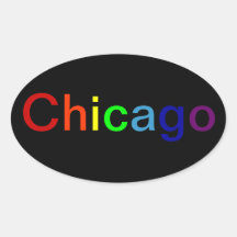 Chicago Oval Stickers