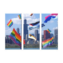 Chicago Pride Flags on Triple Canvas Gallery Wrapped Canvas