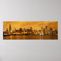 Chicago Skyline at Christmas Posters