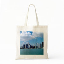 Chicago skyline view from Navy Pier to the West. Canvas Bag