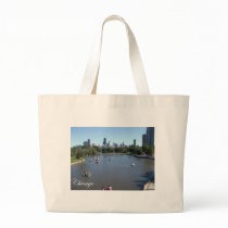 Chicago Skyline with Boats Canvas Bag