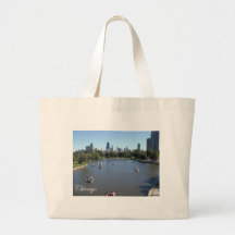 Chicago Skyline with Boats Canvas Bag