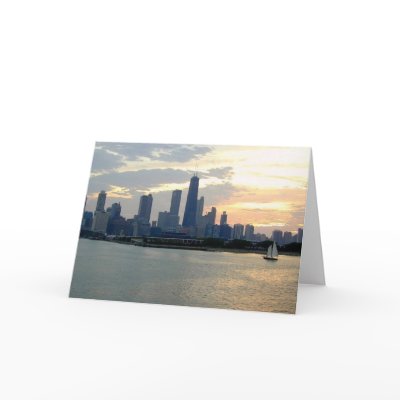 Chicago Sun Greeting Cards by wybnormal
