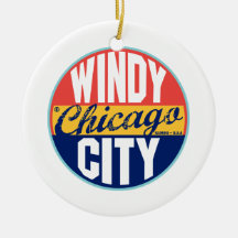 Chicago Vintage Label Ornament
