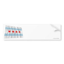 Chicago Waving Flag Bumper Sticker