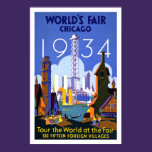 Chicago World's Fair 1934 Vintage Poster posters