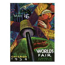 Chicago World's Fair US Vintage Travel Poster Art Post Cards