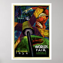 Chicago World's Fair Vintage 1934 Travel posters