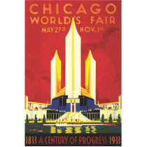 Chicago Worlds Fair Vintage Poster Acrylic Cut Outs