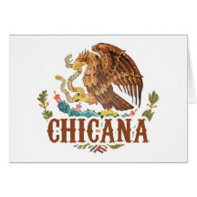 Chicana Mexico Coat of Arms Greeting Card