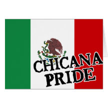 Chicana Pride Mexican Flag Greeting Card