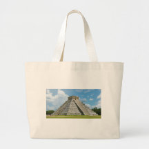 Chichen Itza El Castillo Pyramid of Kukulcan Canvas Bags