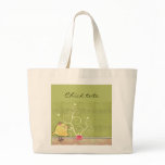 Chick and flower heart tree baby shower tote bag