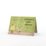 Chick and flower heart tree baby shower card