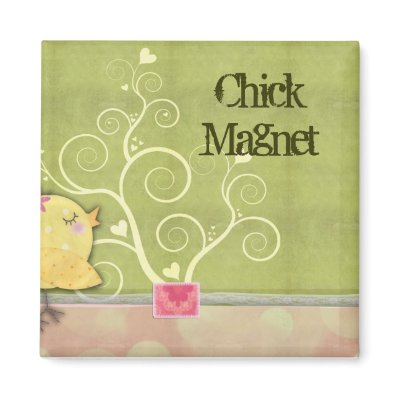 Chick and flower heart tree baby shower fridge magnets by perfectpostage