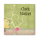 Chick and flower heart tree baby shower fridge magnets