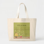 Chick and flower heart tree baby shower tote bag