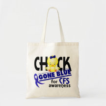 Chick Gone Blue For CFS Chronic Fatigue Syndrome 2 Tote Bag