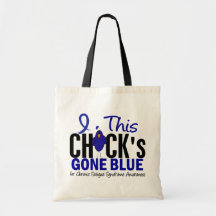 Chick Gone Blue For CFS Chronic Fatigue Syndrome Tote Bag