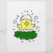 Chick half egg grass swirls full color flyer