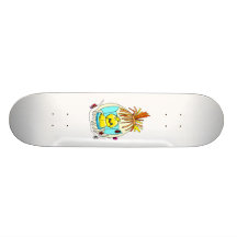 chick in easter wrapped basket ladybugs custom skate board