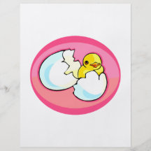 Chick in egg pink oval full color flyer