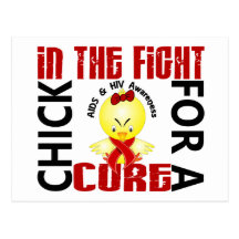Chick In The Fight AIDS Postcards