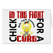 Chick In The Fight Brain Cancer Cards